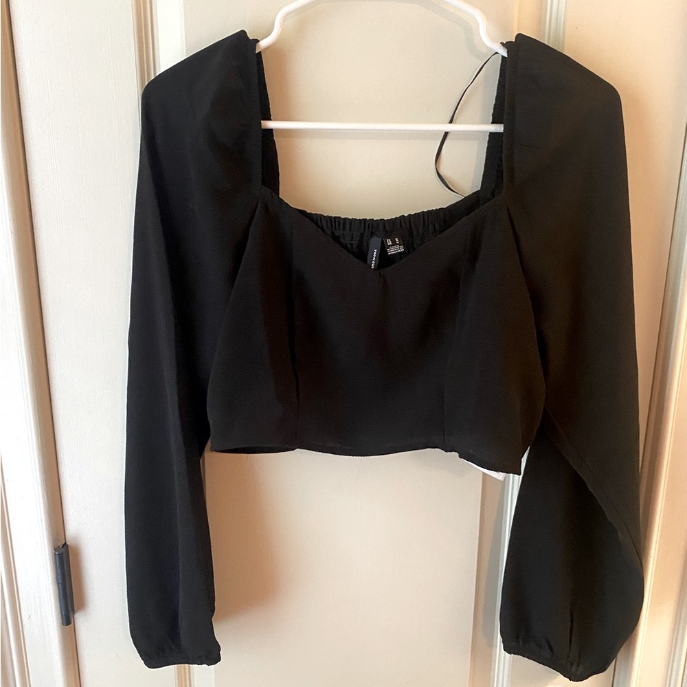 Vero Moda Black Long sleeve Crop Top